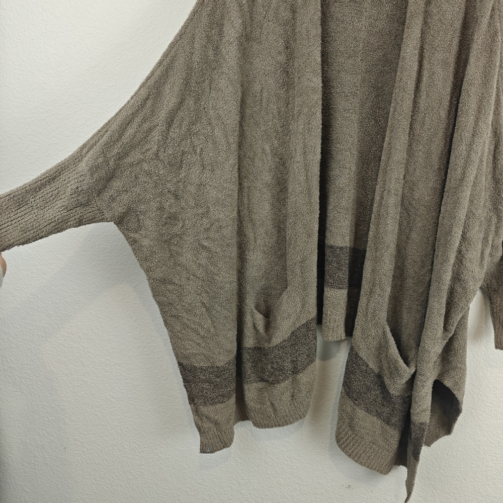 Barefoot Dreams Women Cliffside Dolman Sleeve Cardigan One Size Gray Open Front - Picture 7 of 16